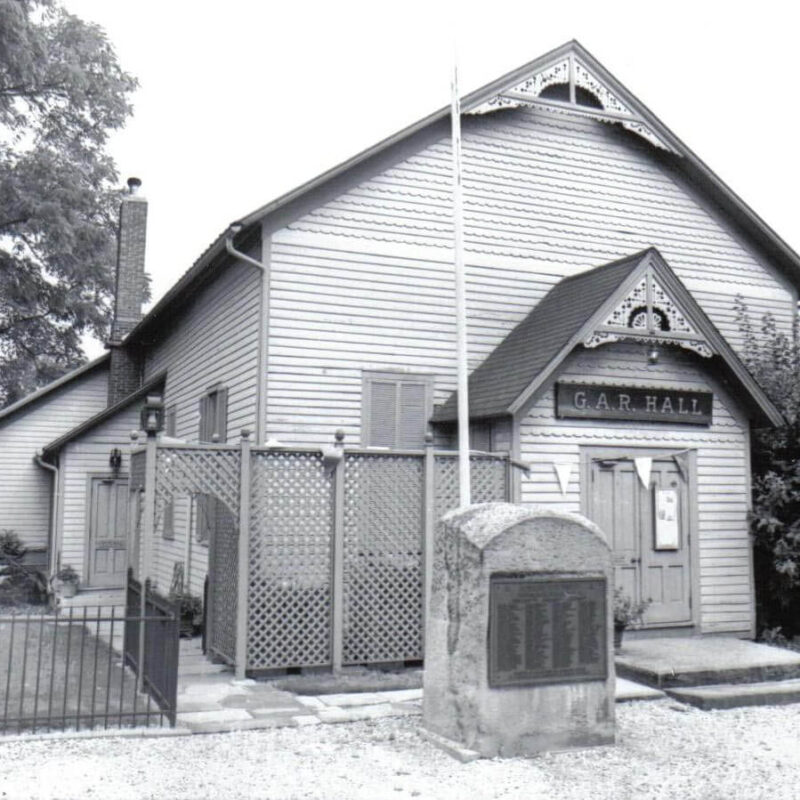 G.A.R. Hall with WWII Stone